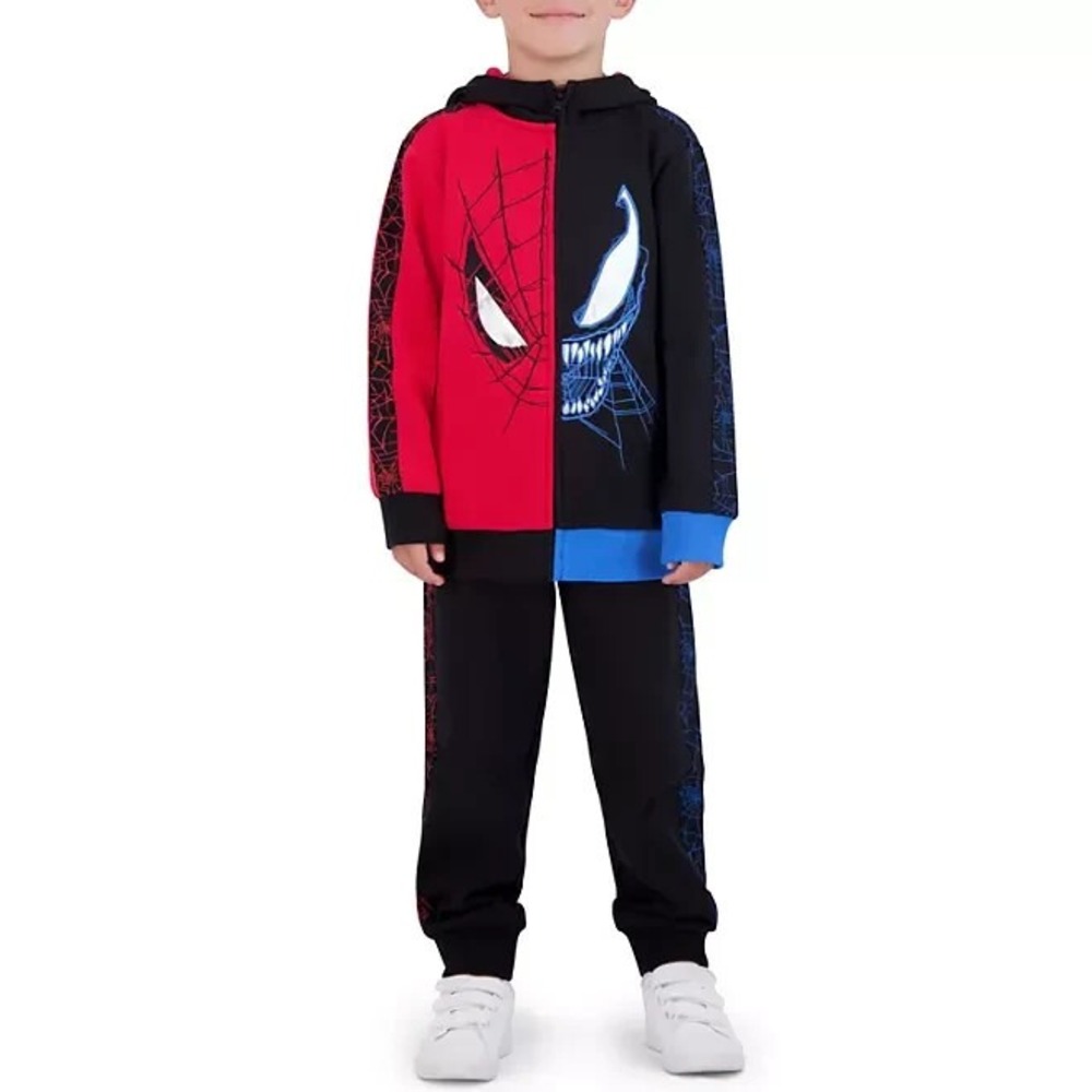 Marvel Spiderman Venom Boys 2 Piece Fleece Hoodie Jogger Set Multicolor S 6-7
